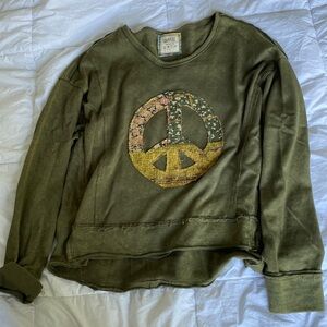 Mora surf boutique peace fall autumn sweatshirt size large y2k